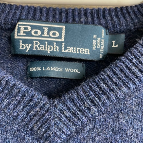 Polo by Ralph Lauren Lambswool V-Neck Sweater. - Picture 3 of 7